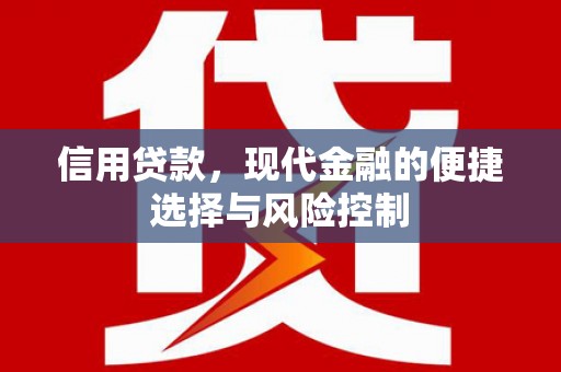 怀安信用贷款，现代金融的便捷选择与风险控制