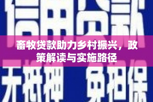 怀安畜牧贷款助力乡村振兴，政策解读与实施路径