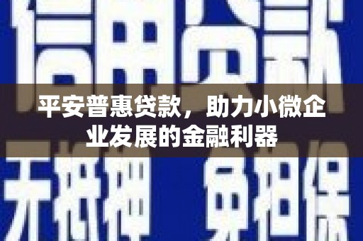 怀安平安普惠贷款，助力小微企业发展的金融利器